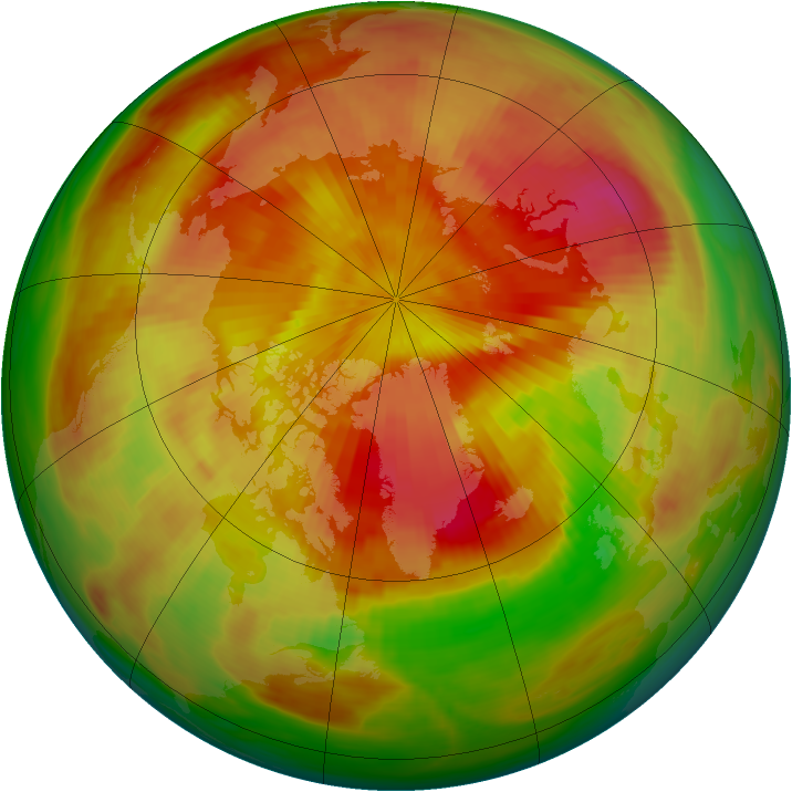 Arctic ozone map for 10 April 1984